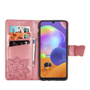 For Galaxy A31 Butterfly Love Flower Embossed Horizontal Flip Leather Case with Bracket / Card Slot / Wallet / Lanyard(Pink)