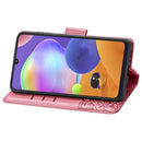 For Galaxy A31 Butterfly Love Flower Embossed Horizontal Flip Leather Case with Bracket / Card Slot / Wallet / Lanyard(Pink)