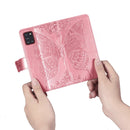 For Galaxy A31 Butterfly Love Flower Embossed Horizontal Flip Leather Case with Bracket / Card Slot / Wallet / Lanyard(Pink)