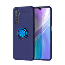 For OPPO Realme 6 Metal Ring Holder 360 Degree Rotating TPU Case(Blue+Blue)