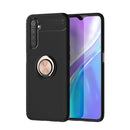 For OPPO Realme 6 Metal Ring Holder 360 Degree Rotating TPU Case(Black+Rose Gold)