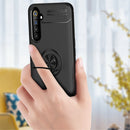 For OPPO Realme 6 Metal Ring Holder 360 Degree Rotating TPU Case(Black+Rose Gold)