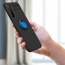 For OPPO Realme 6 Metal Ring Holder 360 Degree Rotating TPU Case(Black+Blue)