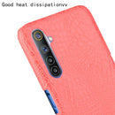 For Oppo Realme 6 Shockproof Crocodile Texture PC + PU Case(Red)