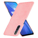 For Oppo Realme 6 Shockproof Crocodile Texture PC + PU Case(Pink)