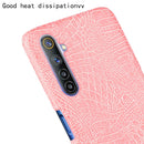 For Oppo Realme 6 Shockproof Crocodile Texture PC + PU Case(Pink)