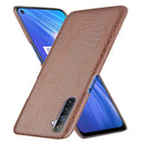 For Oppo Realme 6 Shockproof Crocodile Texture PC + PU Case(Brown)