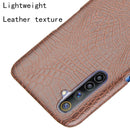 For Oppo Realme 6 Shockproof Crocodile Texture PC + PU Case(Brown)