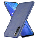 For Oppo Realme 6 Shockproof Crocodile Texture PC + PU Case(Blue)