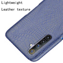 For Oppo Realme 6 Shockproof Crocodile Texture PC + PU Case(Blue)