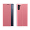 For Galaxy Note 10 Plus Side Display Magnetic Horizontal Flip Plain Texture Cloth + PC Case with Holder & Sleep / Wake-up Function(Pink)
