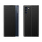 For Galaxy Note 10 Plus Side Display Magnetic Horizontal Flip Plain Texture Cloth + PC Case with Holder & Sleep / Wake-up Function(Black)