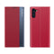 For Galaxy Note 10 Plus Side Display Magnetic Horizontal Flip Plain Texture Cloth + PC Case with Holder & Sleep / Wake-up Function(Red)