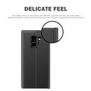 For Galaxy S9 Side Display Magnetic Horizontal Flip Plain Texture Cloth + PC Case with Holder & Sleep / Wake-up Function(Black)