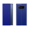 For Galaxy S10 Side Display Magnetic Horizontal Flip Plain Texture Cloth + PC Case with Holder & Sleep / Wake-up Function(Blue)
