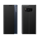For Galaxy S10 Plus Side Display Magnetic Horizontal Flip Plain Texture Cloth + PC Case with Holder & Sleep / Wake-up Function(Black)