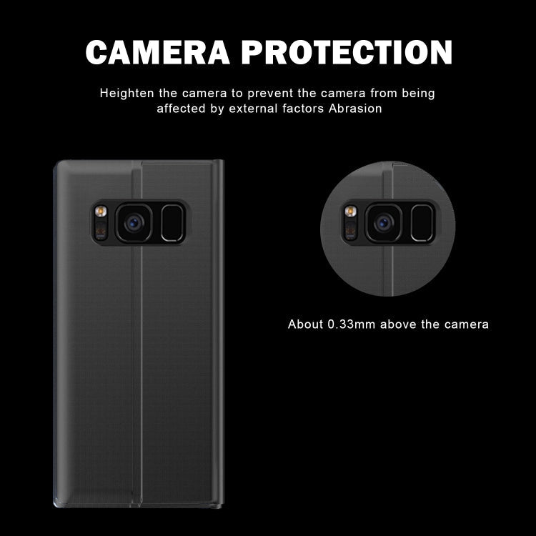 For Galaxy S10 Plus Side Display Magnetic Horizontal Flip Plain Texture Cloth + PC Case with Holder & Sleep / Wake-up Function(Black)