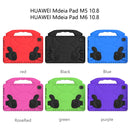 For Huawei MediaPad M5 10.8 inch EVA Children Falling Proof Flat Protective Shell With Thumb Bracket(RoseRed)