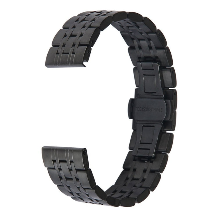 22mm For Huawei Watch GT2e GT2 46mm Seven Stainless Steel Watch Band(Black)