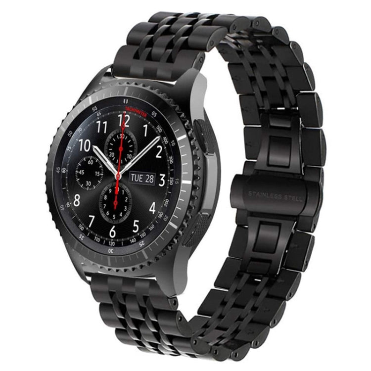22mm For Huawei Watch GT2e GT2 46mm Seven Stainless Steel Watch Band(Black)