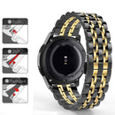 22mm For Huawei Watch GT2e GT2 46mm Seven Stainless Steel Watch Band(Silver black)