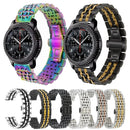 22mm For Huawei Watch GT2e GT2 46mm Seven Stainless Steel Watch Band(Silver black)