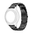 22mm For Huawei Watch GT2e GT2 46mm Three Flat Buckle Stainless Steel Watch Band(Black)