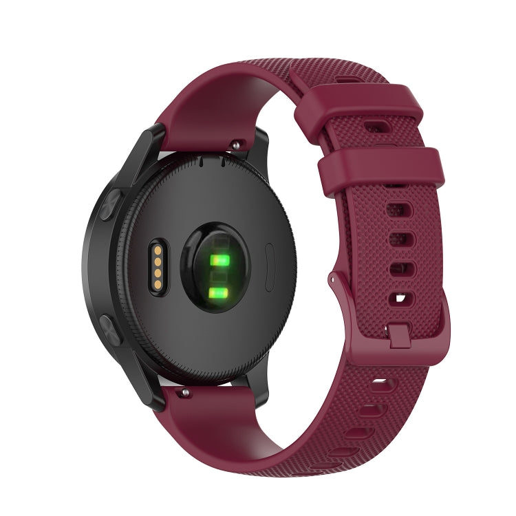 For Garmin Vivoactive 4 22mm Silicone Watch Band(Wine Red)