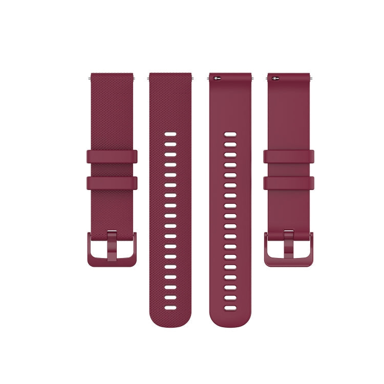 For Garmin Vivoactive 4 22mm Silicone Watch Band(Wine Red)