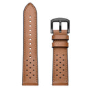 22mm For Huawei Watch GT2e / GT2 46mm Plum Blossom Hole Leather Watch Band(Brown)