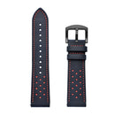 22mm For Huawei Watch GT2e / GT2 46mm Plum Blossom Hole Leather Watch Band(Blue)