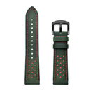 22mm For Huawei Watch GT2e / GT2 46mm Plum Blossom Hole Leather Watch Band(Green)