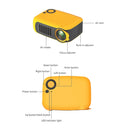 A2000 Portable Projector 800 Lumen LCD Home Theater Video Projector, Support 1080P, US Plug (Black)