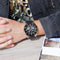 SKMEI 1538 Multi-Function Time Large Dial Steel Belt Men Casual Sports Electronic Watch(Rose Gold-Silicone Belt)