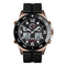 SKMEI 1538 Multi-Function Time Large Dial Steel Belt Men Casual Sports Electronic Watch(Rose Gold-Silicone Belt)