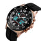 SKMEI 1538 Multi-Function Time Large Dial Steel Belt Men Casual Sports Electronic Watch(Rose Gold-Silicone Belt)