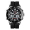 SKMEI 1538 Multi-Function Time Large Dial Steel Belt Men Casual Sports Electronic Watch(Silver-Silicone Belt)