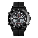 SKMEI 1538 Multi-Function Time Large Dial Steel Belt Men Casual Sports Electronic Watch(Black-Silicone Belt)