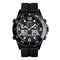 SKMEI 1538 Multi-Function Time Large Dial Steel Belt Men Casual Sports Electronic Watch(Black-Silicone Belt)