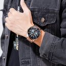 SKMEI 1538 Multi-Function Time Large Dial Steel Belt Men Casual Sports Electronic Watch(Rose Gold-Steel Belt)
