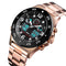 SKMEI 1538 Multi-Function Time Large Dial Steel Belt Men Casual Sports Electronic Watch(Rose Gold-Steel Belt)