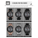 SKMEI 1538 Multi-Function Time Large Dial Steel Belt Men Casual Sports Electronic Watch(Silver-Steel Belt)