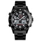 SKMEI 1538 Multi-Function Time Large Dial Steel Belt Men Casual Sports Electronic Watch(Black-Steel Belt)