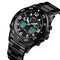 SKMEI 1538 Multi-Function Time Large Dial Steel Belt Men Casual Sports Electronic Watch(Black-Steel Belt)