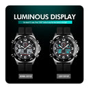 SKMEI 1538 Multi-Function Time Large Dial Steel Belt Men Casual Sports Electronic Watch(Black-Steel Belt)