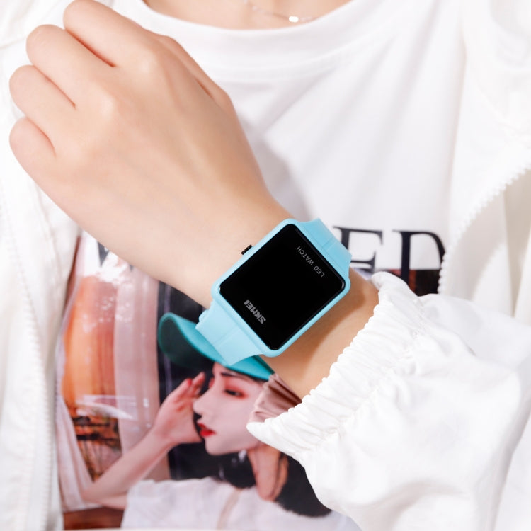 SKMEI 1541 Fashion Led Watch Square Couple Model Waterproof Electronic Watch Silicone Watch(Blue)