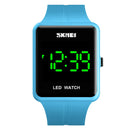 SKMEI 1541 Fashion Led Watch Square Couple Model Waterproof Electronic Watch Silicone Watch(Blue)