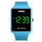 SKMEI 1541 Fashion Led Watch Square Couple Model Waterproof Electronic Watch Silicone Watch(Blue)