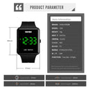 SKMEI 1541 Fashion Led Watch Square Couple Model Waterproof Electronic Watch Silicone Watch(Blue)