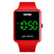 SKMEI 1541 Fashion Led Watch Square Couple Model Waterproof Electronic Watch Silicone Watch(Red)